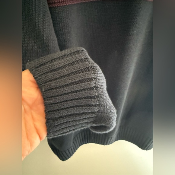 Chaps Knit Sweater Mens SZ M Mock Turtleneck 3 Button Pullover Nordic Blue - Picture 4 of 8